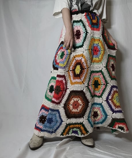 【RE;CIRCLE】 RE Granny Knit Long Skirt③/210917-006