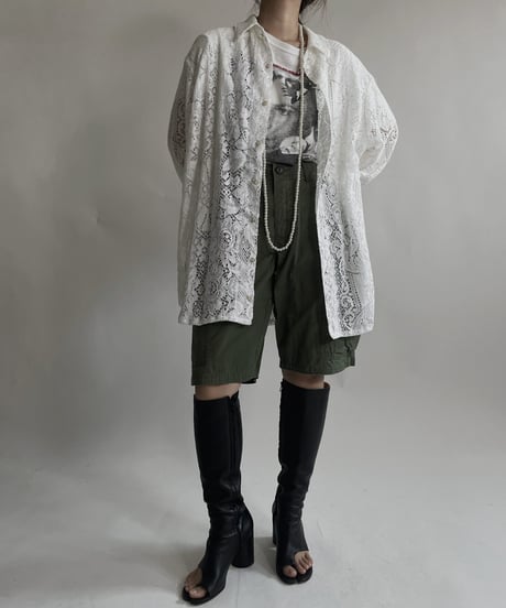 【RE;CIRCLE】 RE Crochet Lace Big Shirt / 220427-005