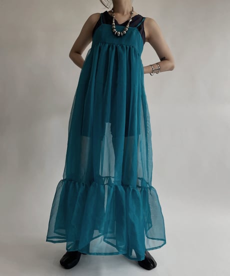 【RE;CIRCLE】 RE Sheer Blue Camisole One-piece / 220721-006