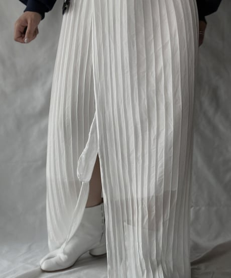 【USED】 Poly Pleats Long Skirt①/210921-028