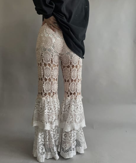 【RE;CIRCLE】 RE Crochet Tiered Pants / 230504-016