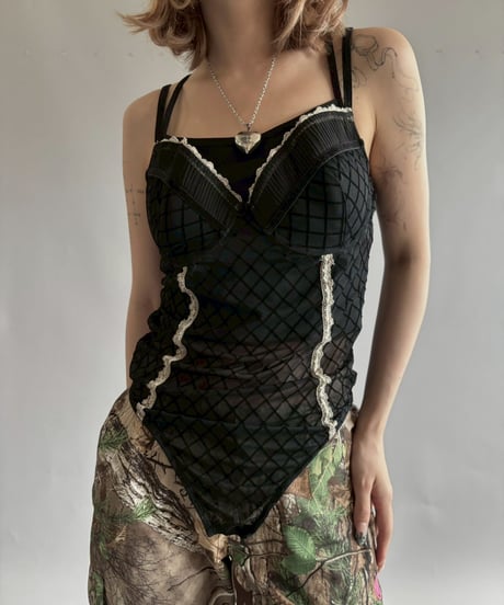 【USED】 Sheer Leotard Camisole Top  /251012-020