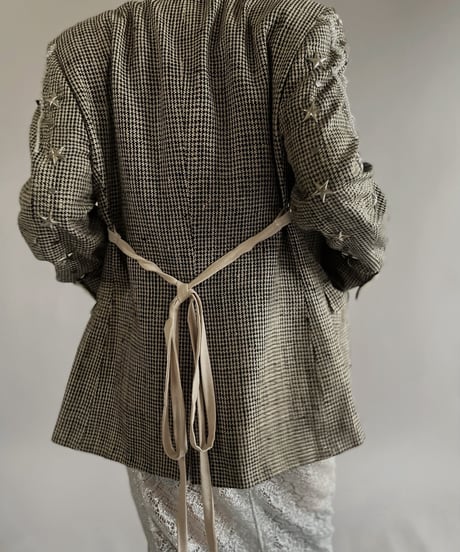 【USED】BRYAN and JOHNNY Houndstooth Patterned Design Jacket/ 240421-015
