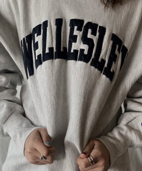 【USED】 90's USA Champion Reverse Weave WELLEALEY/210324-006