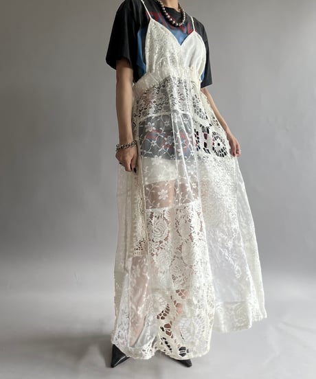 【RE;CIRCLE】RE Crochet Patch Back RBN Camisole One-Piece/240829ー006
