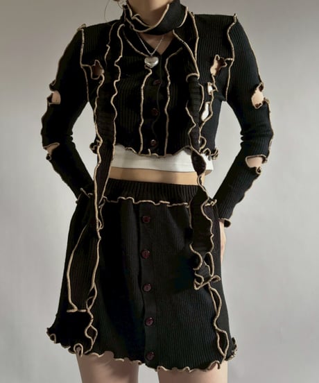【RE;CIRCLE】 RE Mellow Mohair Knit Set up + Tie/ 251127-003