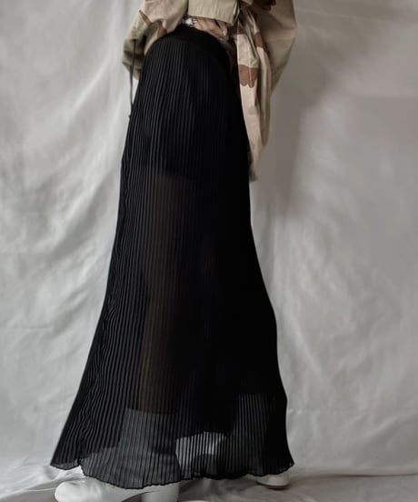 【USED】 Poly Pleats Long Skirt②/210921-034
