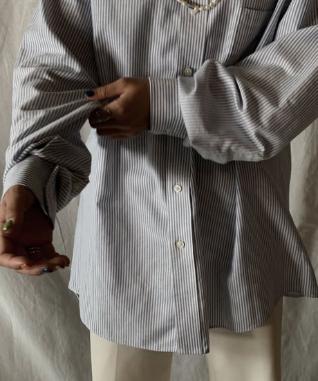 【RE;CIRCLE】 RE Stripe Band Collar Shirt④/210414-032