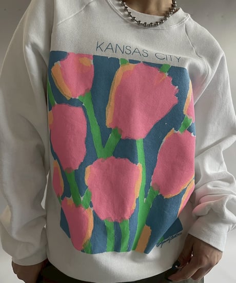 【USED】 80~90's Fruit of the Loom KANSAS CITY Sweat  /251012-006