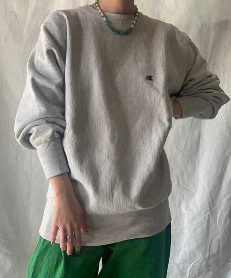 【USED】90's USA Champion Reverse Weave Sweat One Point /210213-005