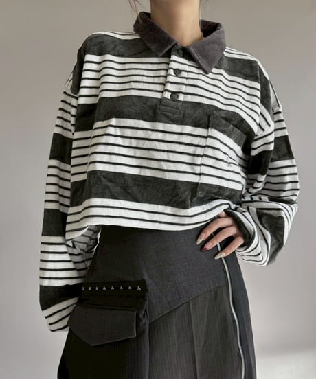 【USED】 GIVENCHY Multi Border Velour Top / 260124-006