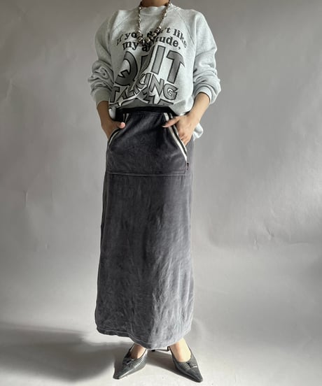 【USED】  Made in USA 90's Fruit of the Loom Quit... Sweat Top /241214-023