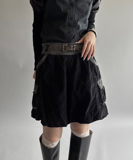【USED】 Corduroy balloon mini Skirt / 250913-020