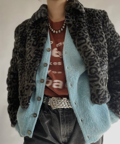 【USED】 Leopard Fake Fur Jacket Made in USA / 240101-030