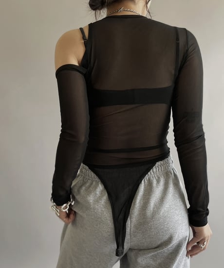 【USED】 Design Sheer Leotard Top/240414-023