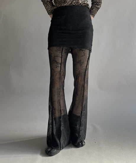 【USED】 Dead Stock I.AM.GIA Flower Patterned Sheer Flare Pants / 241214-008
