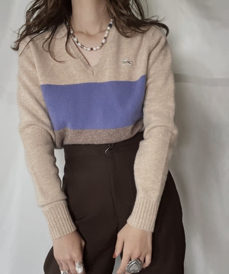 【USED】   LACOSTE Knit Top⑤/211126-011