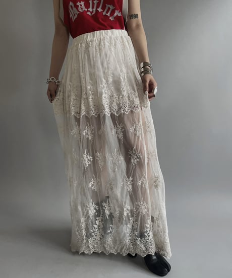 【USED】 Sheer Lace Skirt / 230624-026