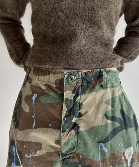【USED】 Military Camouflage Cut Off Paint Pants /260117-018