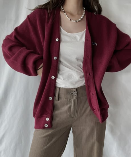 【USED】   LACOSTE Knit Cardigan②/210930-019