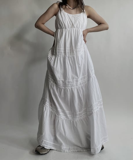 【USED】 White Cotton Camisole One-Piece / 220423-010