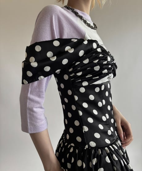 【USED】  Dead Stock MISS CIRCLE Dot Pattern Camisole One-Piece   / 250531-017