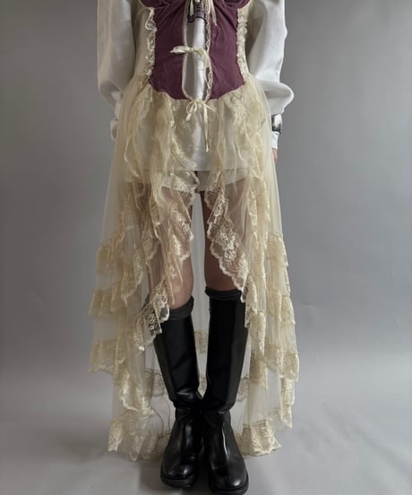 【USED】 MADE in USA Organza lace camisole One-Piece  /250927-002
