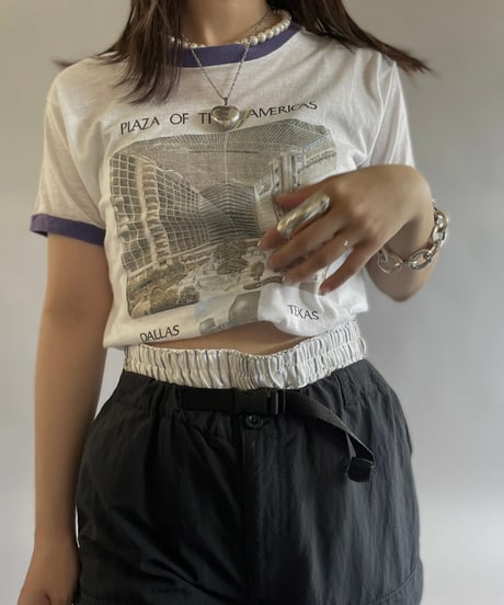 【USED】 Made in USA 80's Health Knit Ringer T-Shirt  /240629-029