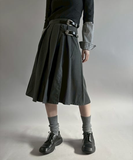 【RE;CIRCLE】 RE Suit Pleats Wrap Skirt/ 260108-013