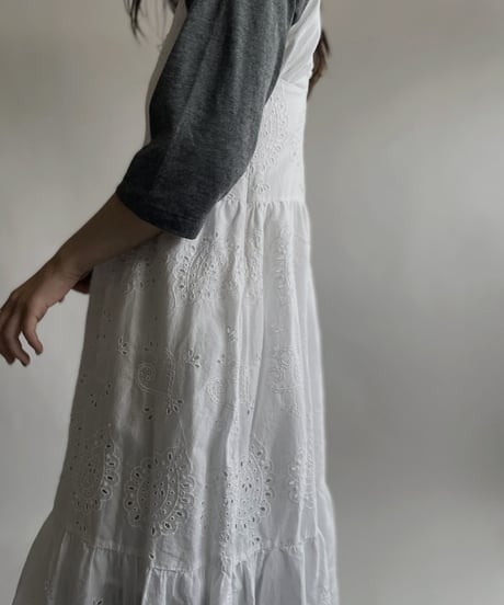 【USED】 White Cotton Camisole One-piece / 220423-048
