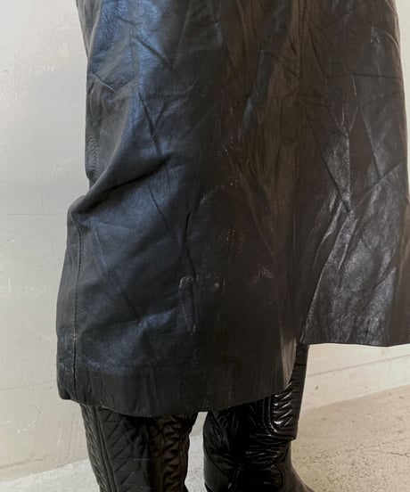 【USED】 Leather Medium Skirt / 201121-004