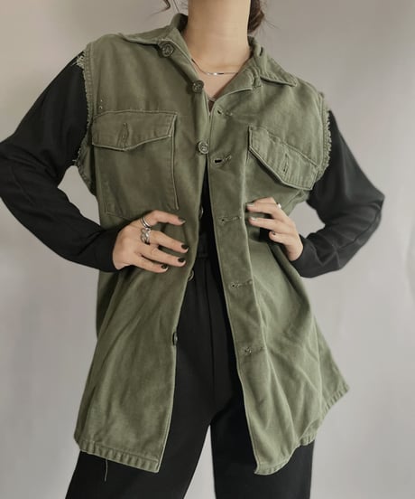 【USED】  Army Olive Green Vest / 221015-007