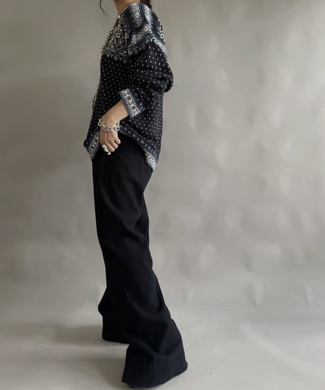 【USED】 Made in Norway  Cottone100% Tirolean Knit Top /240120-018