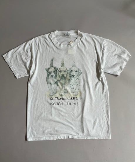 【USED】90's Hanes Dog T-Shirt /240729-048