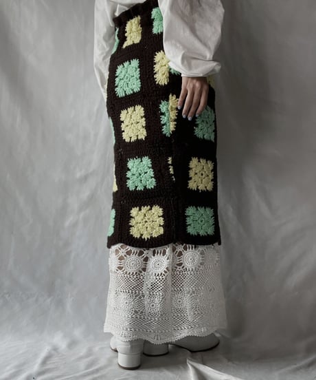 【RE;CIRCLE】 RE Granny × Crochet Long Skirt①/211014-020