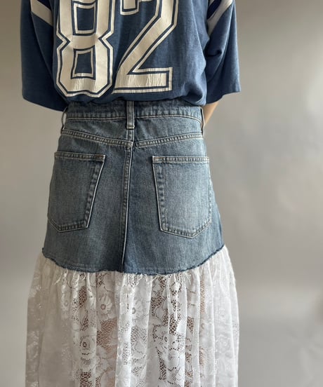 【RE;CIRCLE】 RE Denim Lace Switching Skirt / 240801-008