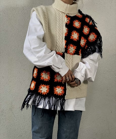 【RE;CIRCLE】 Granny Knit Vest /210125-007