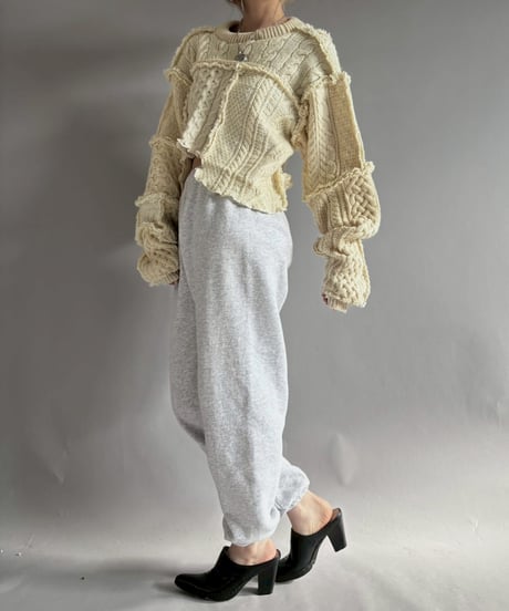 【RE;CIRCLE】 RE Aran Knit Patchwork Pullover Top / 251218-003