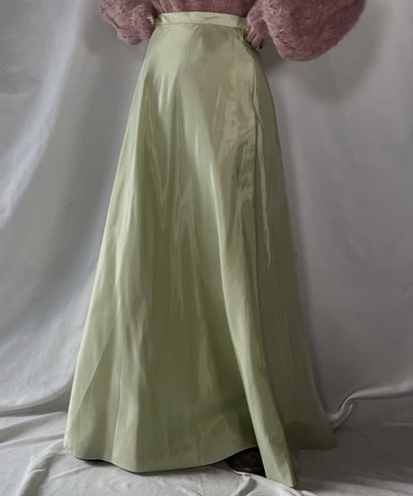 【USED】 Poly Long Skirt made in USA ① / 220107-005