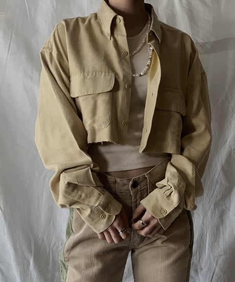 【USED】 Cut Off Fake Suede Shirt  /210317-012