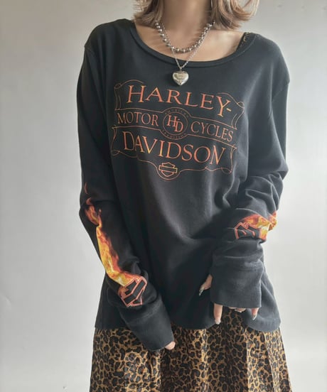 【USED】 Made in USA HARLEY DAVIDSON L/S T-shirt / 251004-030
