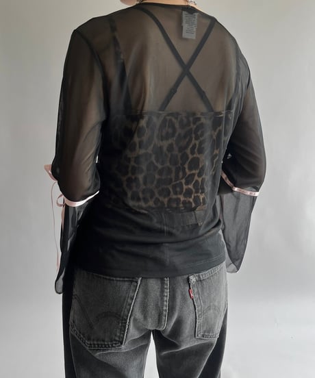 【USED】 Sheer Ribbon L/S Top/240928-014