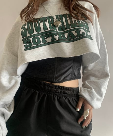 【USED】 90's Hanes South Hills Cut Off Sweat Top /241102-002