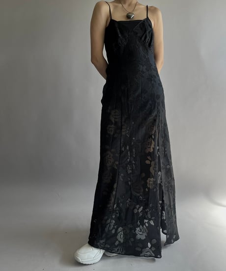 【USED】 Flower Patterned Camisole Long One-Piece/25227-005