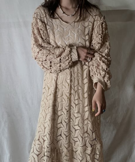 【RE;CIRCLE】  RE Crochet L/S Dress ②/210512-010