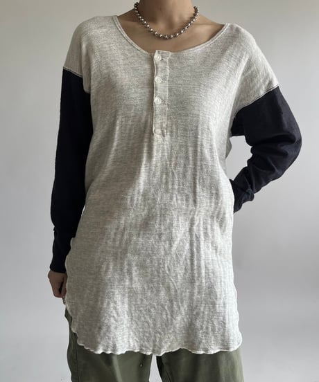 【USED】 Made in USA 60's Wilson × Duofold Henley Neck Top /250220-006