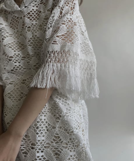 【RE;CIRCLE】 RE Crochet Lace S/S Hoodie / 220427-025