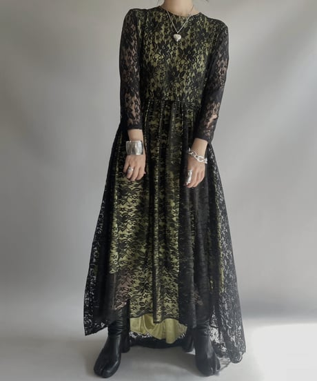 【USED】 Lace Sheer Long One-Piece/ 2301125-028