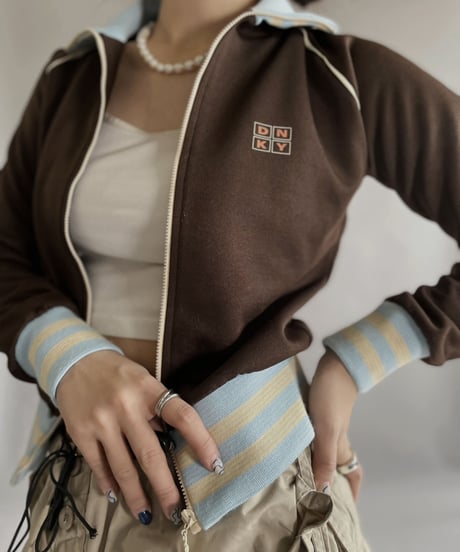 【USED】 DKNY Zip-up Top Brown / 230128-026