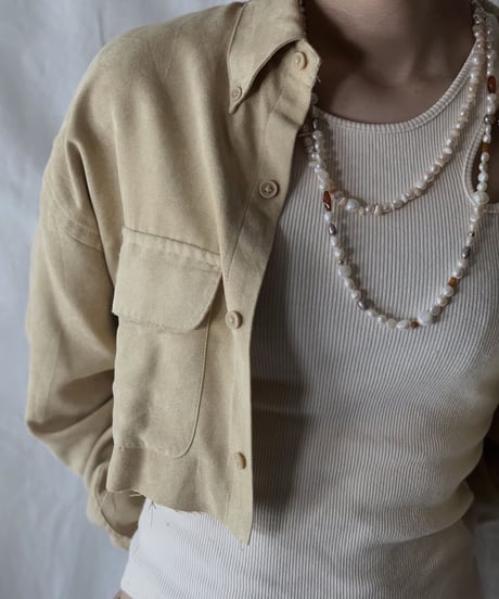 【USED】 Cut Off Fake Suede Shirt  /210317-012